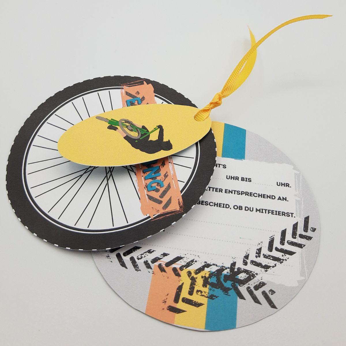 Druckvorlage Einladung Fahrrad