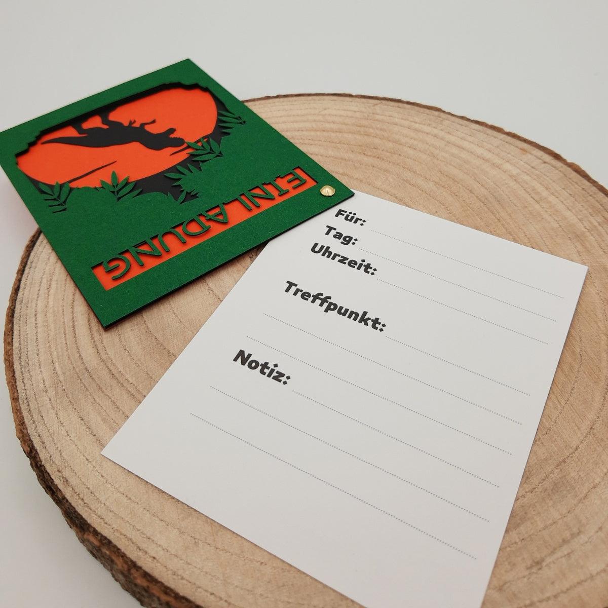 Einladungskarte Dino T-Rex