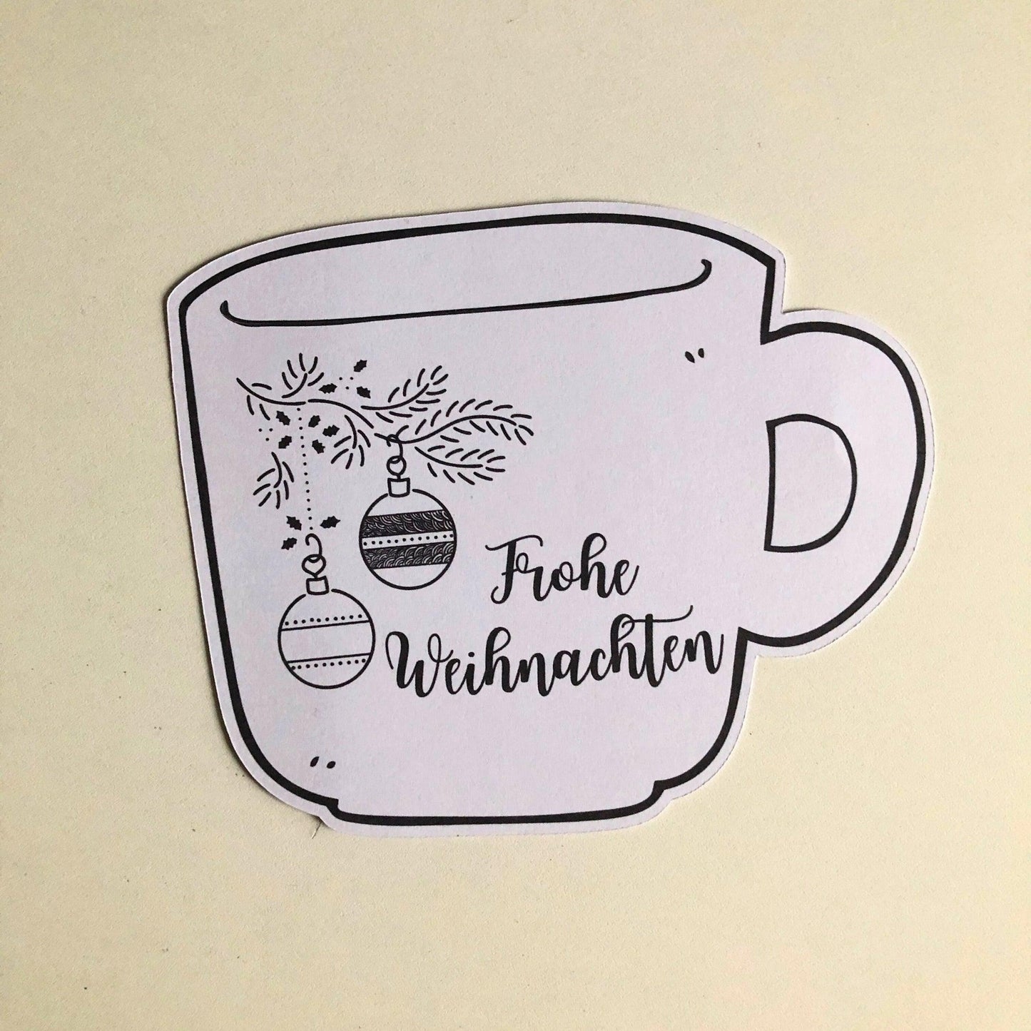 Druckvorlage Weihnachtsgruß Tasse