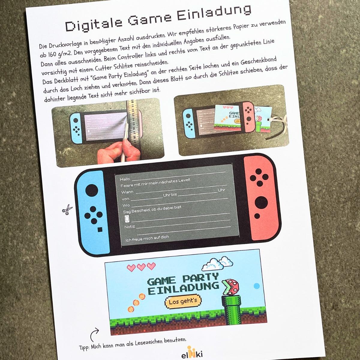 Druckvorlage Einladung Gaming Party