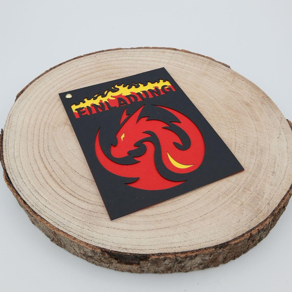 Einladungskarte Drachen