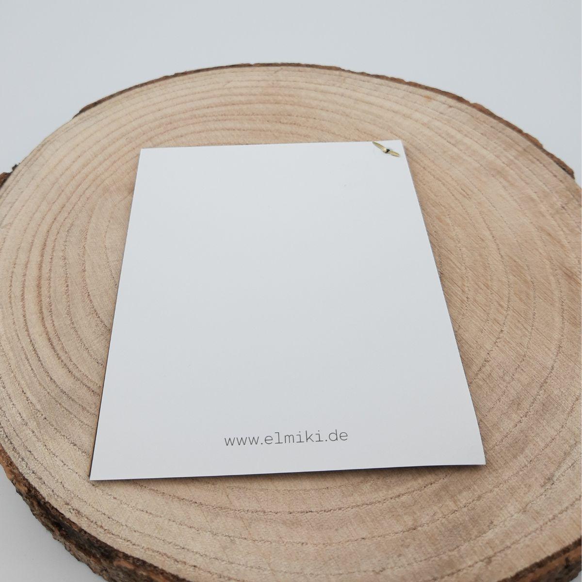 Alpaka-Einladungskarte für Kindergeburtstag Handgefertigt Rückansicht