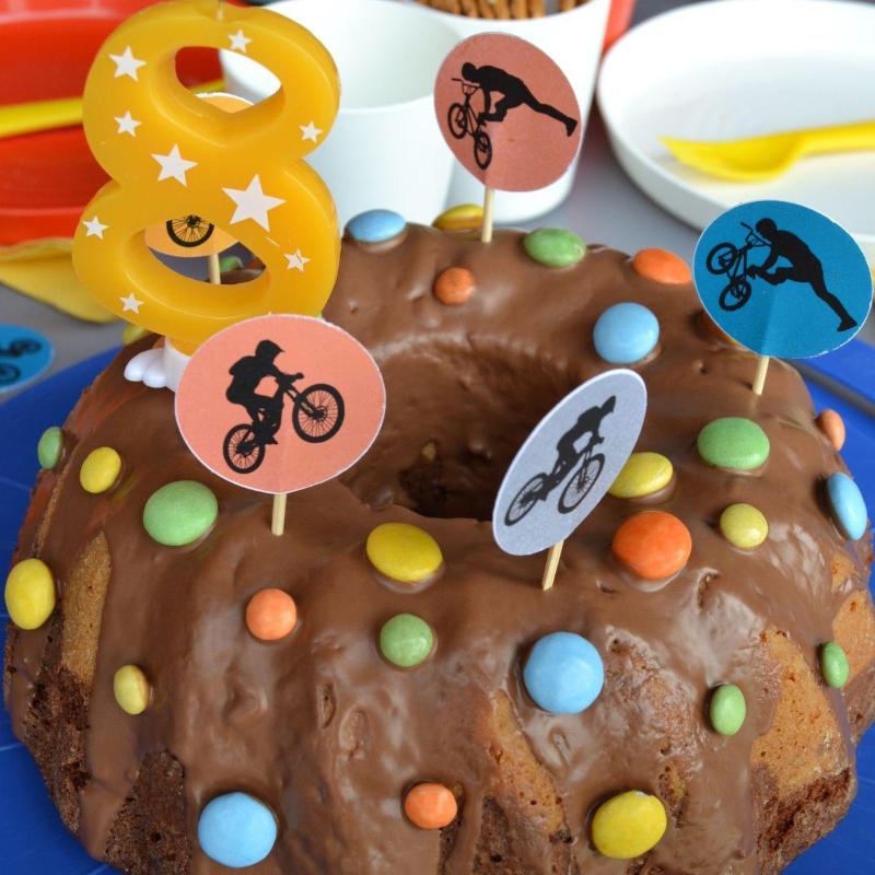 Bike Party Set aus dem Drucker Kuchen Dekoration
