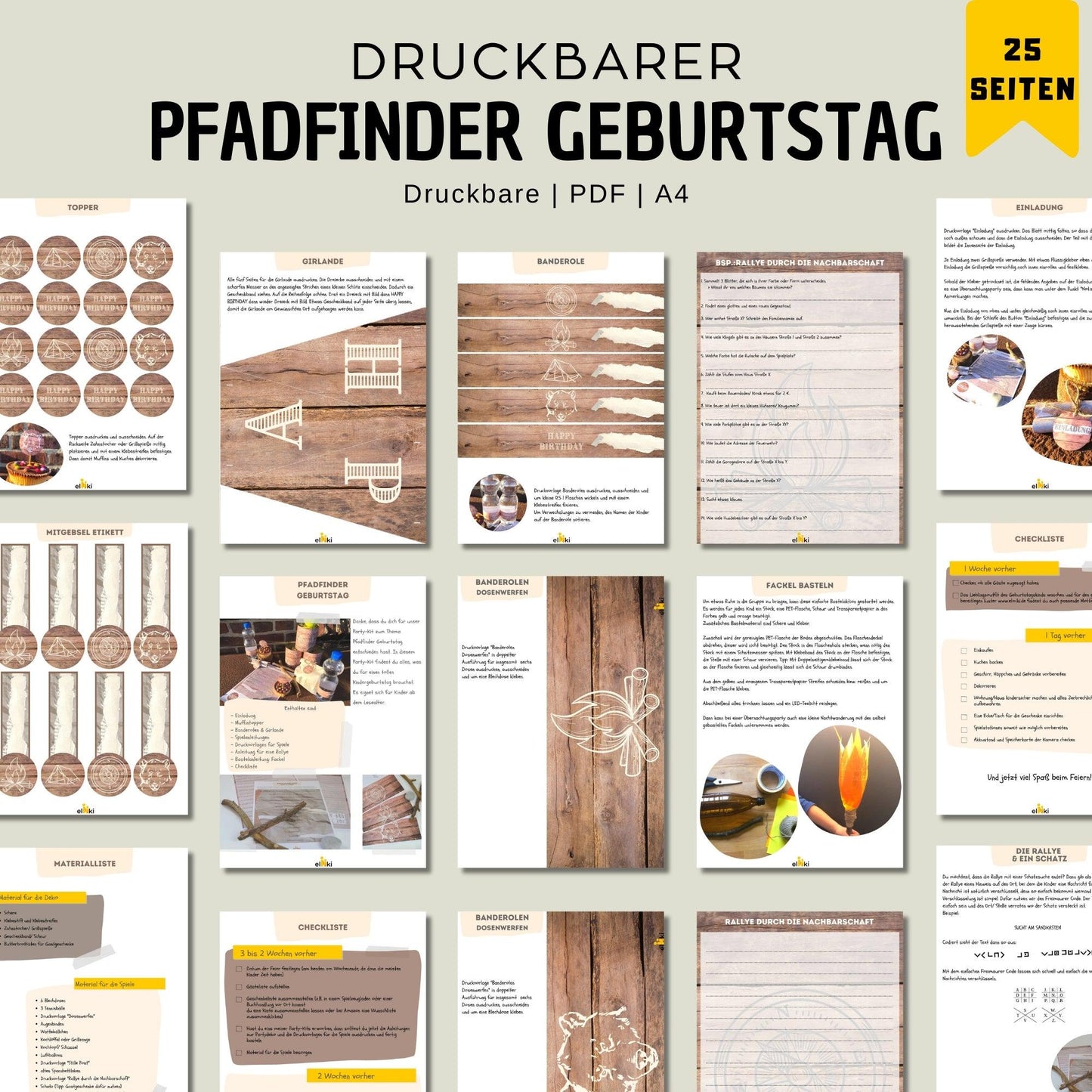Druckbares Pfadfinder Geburtstags Party Set