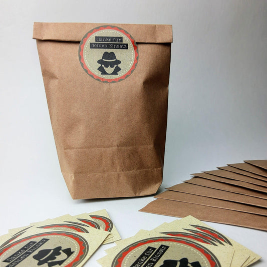 Mitgebsel Tüten mit Geheimagenten Detektiv Sticker