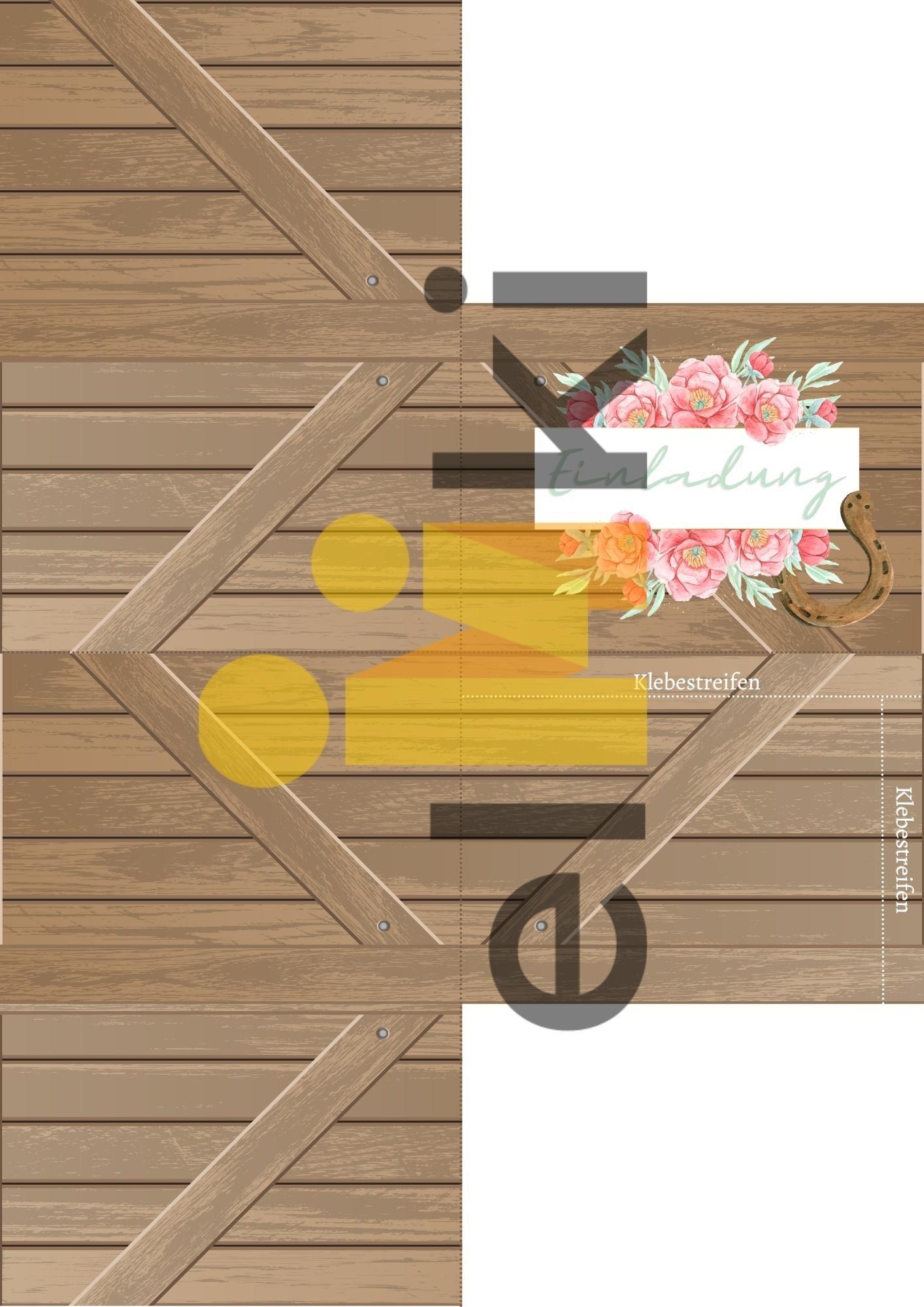 Druckvorlage Einladung Pferde