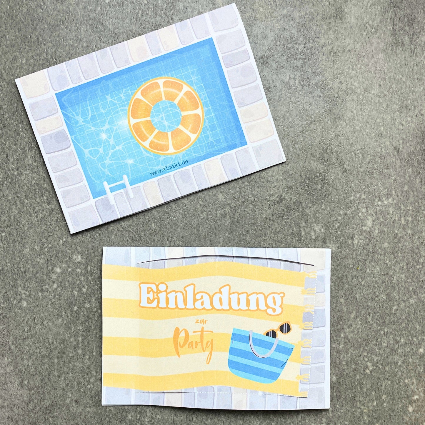 Druckvorlage Einladung Pool Party