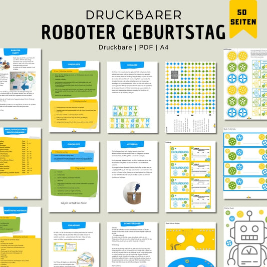 Roboter Party Set – Die technologische Geburtstagsparty direkt aus dem Drucker - Übersicht