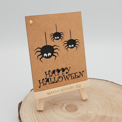 Einladungskarte Halloween Spinnen