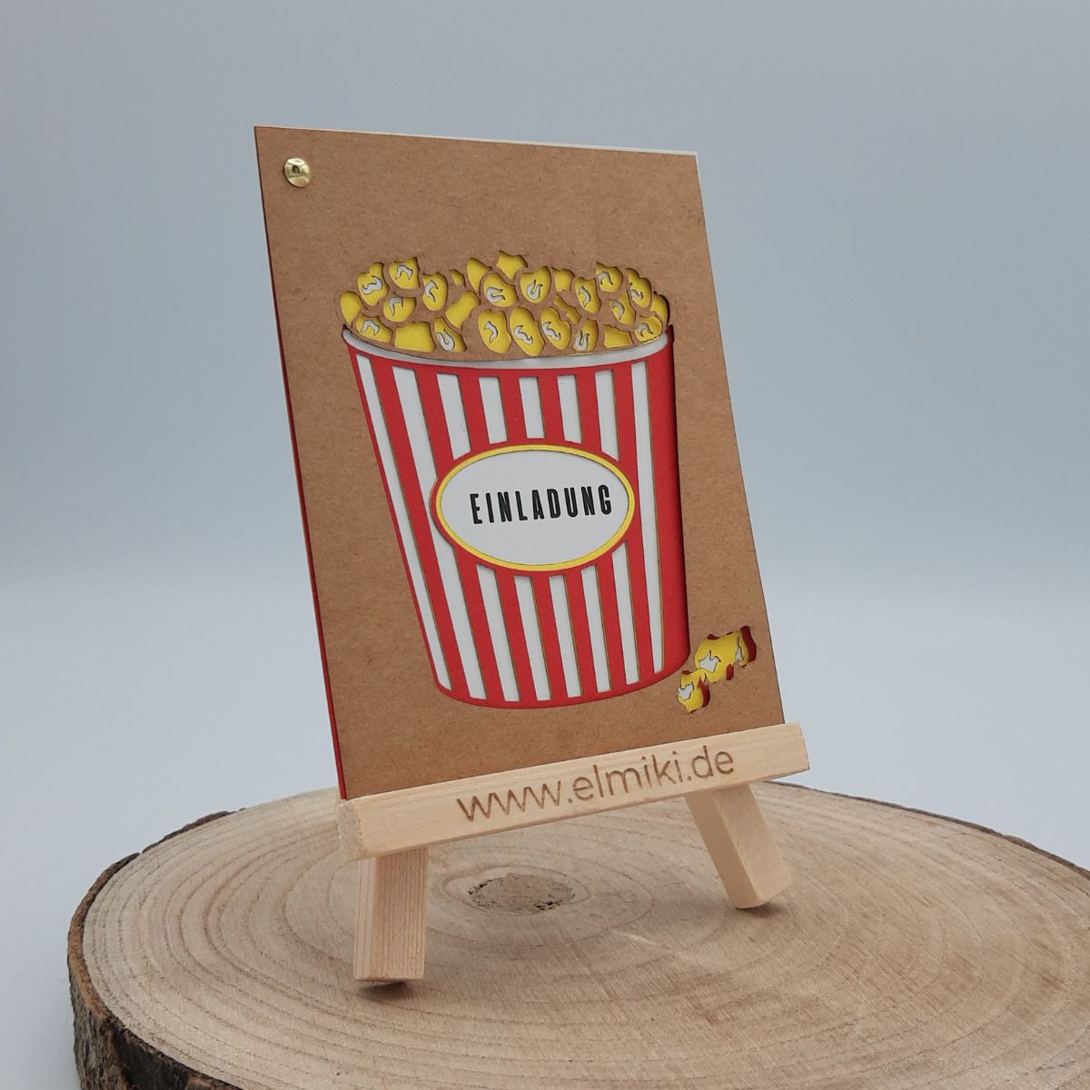 Einladungskarte Popcorn / Kino