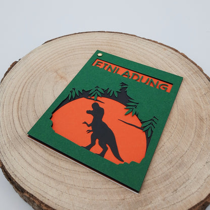 Einladungskarte Dino T-Rex