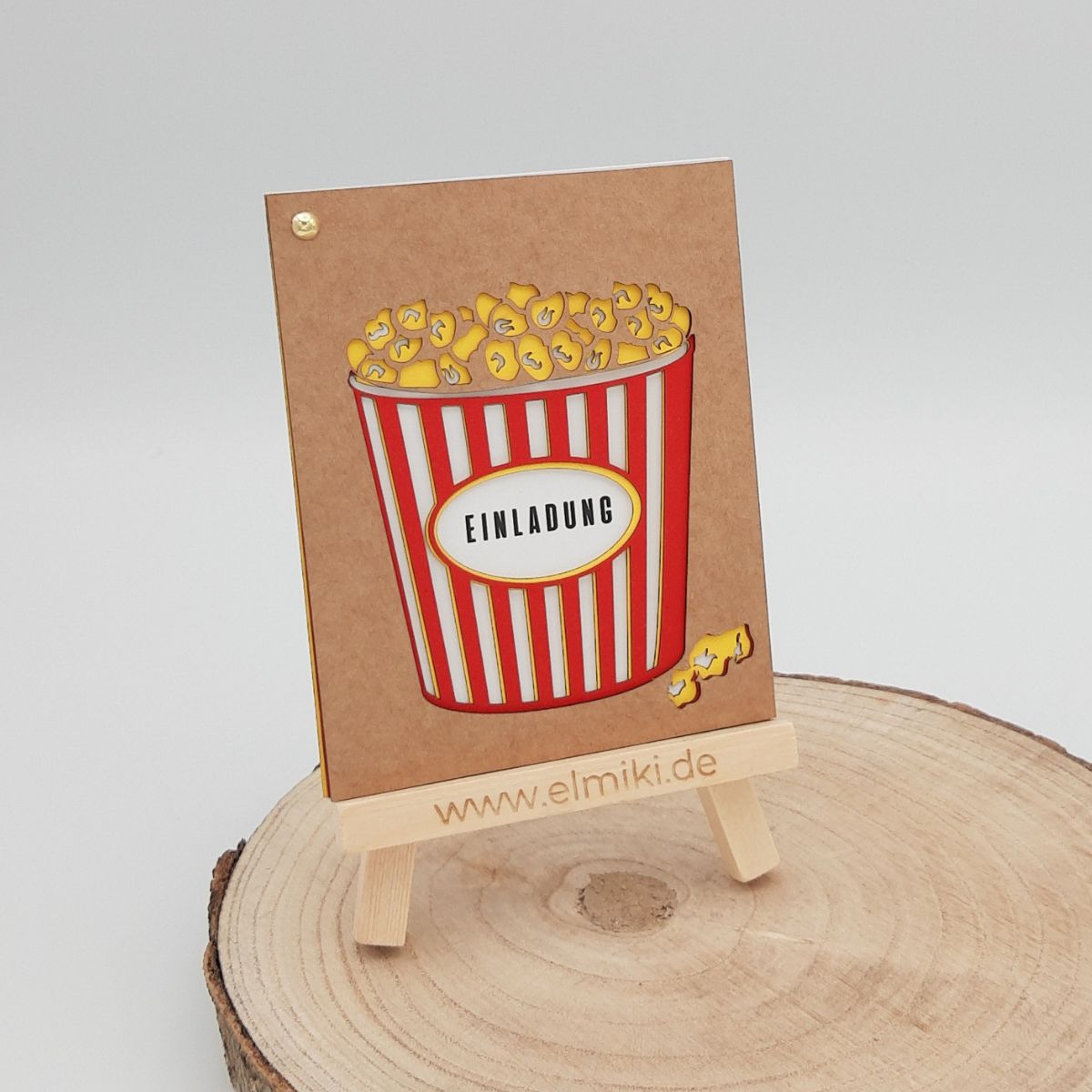 Einladungskarte Popcorn / Kino