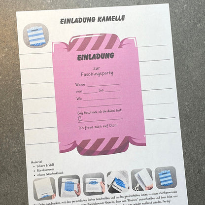 Druckvorlage Einladung Karneval/Fasching