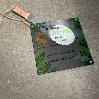 Druckvorlage Einladung Dinosaurier