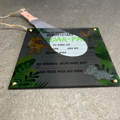 Druckvorlage Einladung Dinosaurier