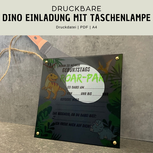 Druckvorlage Einladung Dinosaurier