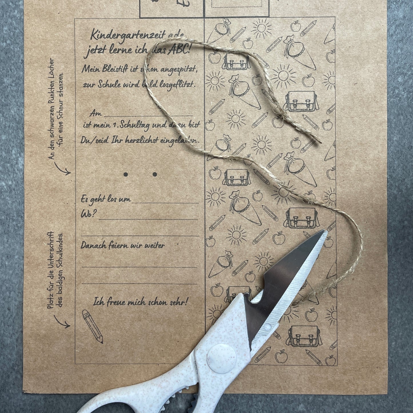 Druckvorlage Einladung Einschulung