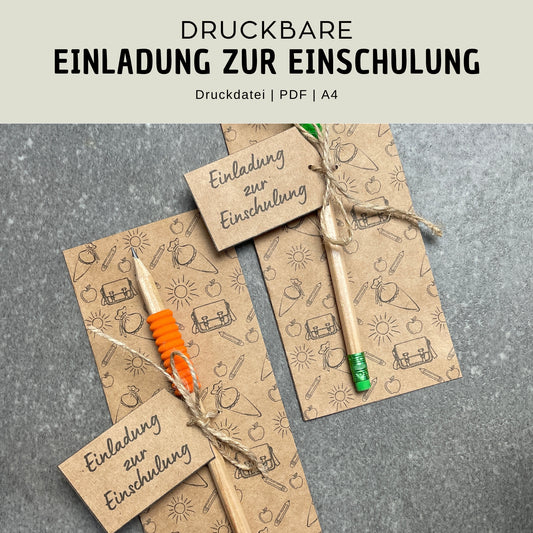 Druckvorlage Einladung Einschulung