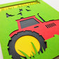 Einladungskarte Bauernhof Kindergeburtstag kleiner roter Traktor