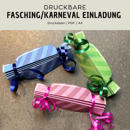 Druckvorlage Einladung Karneval/Fasching