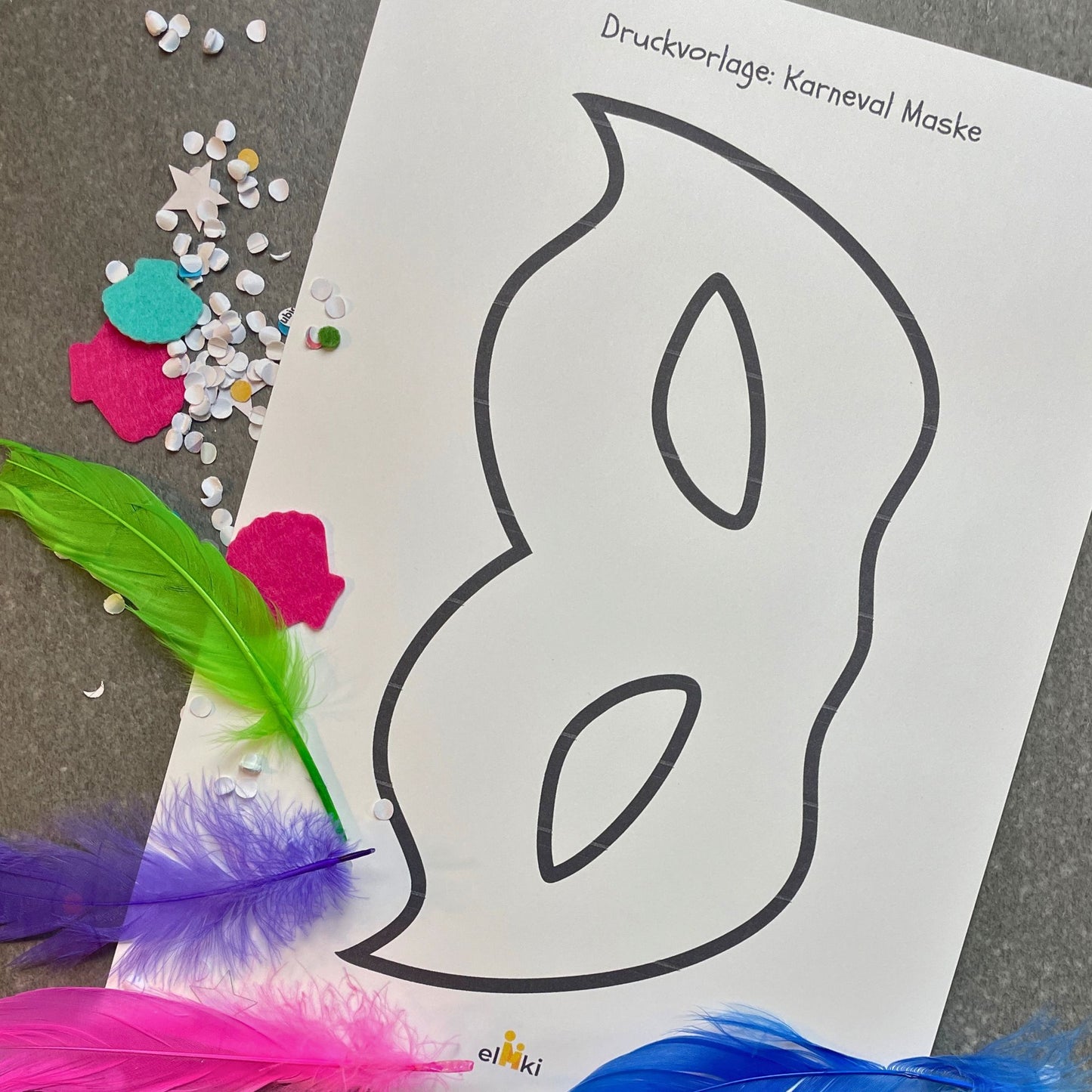 Freebie: Druckvorlage Karneval Maske