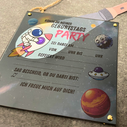 Druckvorlage Einladung Weltraum