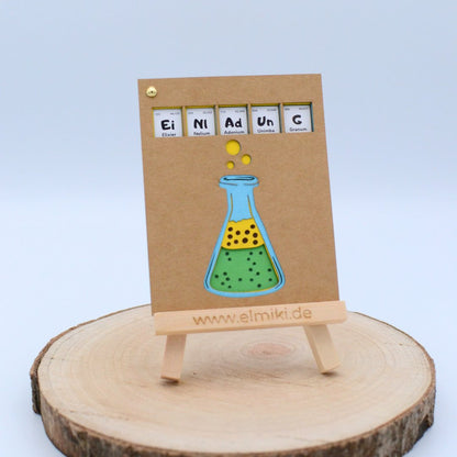 Forscher Einladungskarte für Kindergeburtstag mit Wissenschaftler Motiv