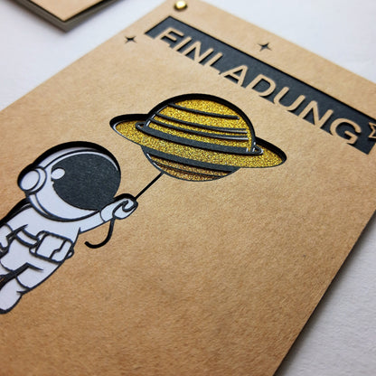 Einladungskarte Astronaut