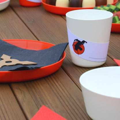 Ninja Kindergeburtstag zum Ausdrucken Banderole Becher
